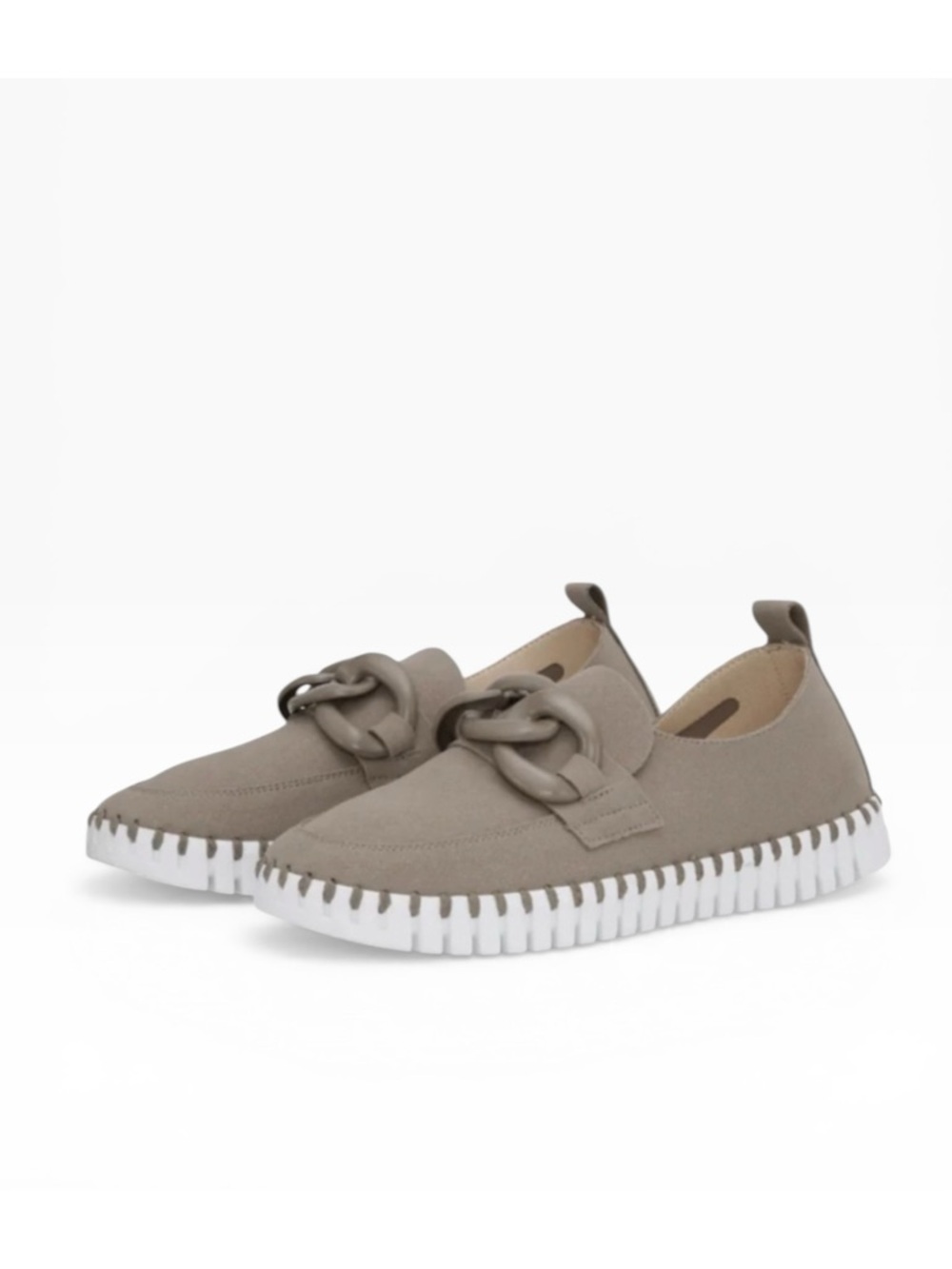 Ilse Jacobson 0024 Tulip Chain Loafers Neutral Brown Sz 38